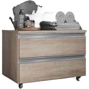 Imagem de Gabinete Banheiro Rodinhas JOIA 60CM (Branco/Cinza)