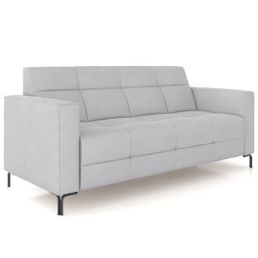 Imagem de Sofá 3 Lugares Sala Living Industrial 180cm Senna K01 Veludo Cinza - Lyam Decor