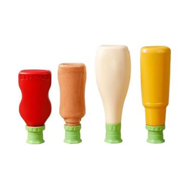 Imagem de Tampas para Frascos de Condimentos com Dosador,4 Peças Utensílios De Cozinha | Tampas Para Garrafas De Ketchup - Para Casa Cozinha Restaurante Buffet Amantes De Culinaria Piquenique Pequenos