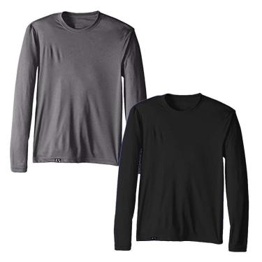 Imagem de Kit 2 Camisetas Slim Fitness Proteção Solar Uv 50 Ice Tecido Gelado Masculina-Masculino