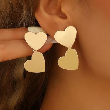 Imagem de 1 par de brincos de coração leves e delicados, acessórios de moda, hipoalergênicos, bonitos, brincos pendentes para mulheres, moda para casamento, noiva, uso diário, festa noturna, 8 g
