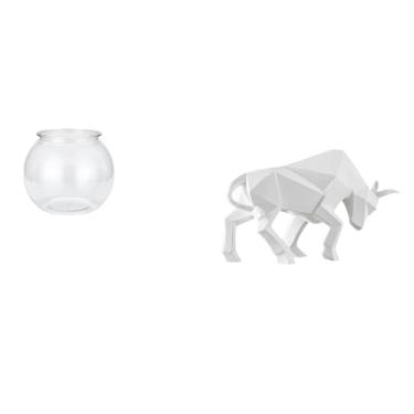 Imagem de Whtkoph Estátua de Touro Transparente para Aquário Pequeno, Ornamento Moderno E Colecionável em Resina, Ideal para Aquário, Tanque de Peixes, Vaso Ou Decoraçã