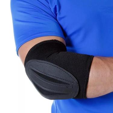 Imagem de Cotoveleira com Feltro Elástica Preto Muay Thai Vôlei Mma Futsal Progne Sports (Par)-Unissex