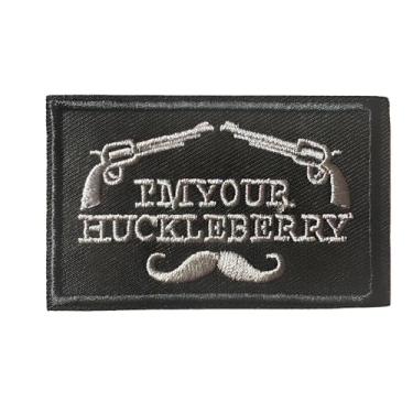 Imagem de Emblema bordado Im Your Huckleberry Tactical Morale Patch e laço para colete militar do exército MOLLE mochila bolsa legal design ocidental adesivos bordados para roupas, capacetes e equipamentos de
