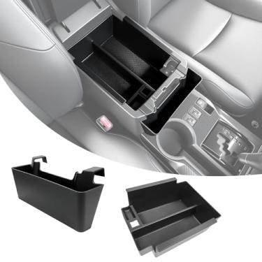Imagem de Qyebbk 2 peças de organizador de console central para Toyota 4Runner 2010-2024 caixa de apoio de braço e bandeja de armazenamento suspensa para 4 acessórios internos de corredor (2 peças caixa de