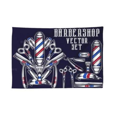 Imagem de Barber Shop Retro Impresso Bandeira Grande Arte Sala de Ficção de Ciên