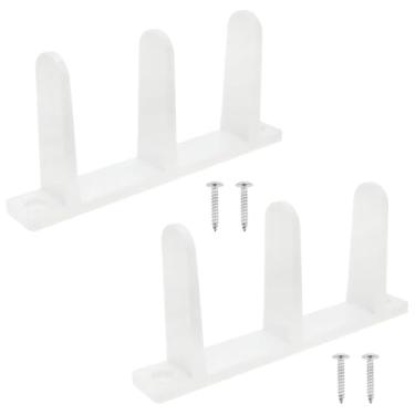 Imagem de Xhziy Trilho de guia de piso de porta de armário lateral branco 2 peças adequado para portas grossas de 3,5 cm com 4 parafusos, adequado para vestiários, banheiros e cozinhas