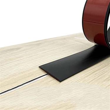 Imagem de GQQGSHOP Tiras de cobertura de piso de 1 m, tiras de transição de piso, barras de limite, tiras de união de piso de perfil de transição de PVC autoadesivas, tira divisória de porta, divisor de piso