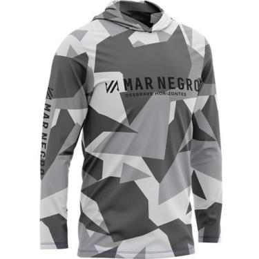 Imagem de Camisa Manga Longa Com Capuz Masculina Xprotection Mar Negro Com Prote
