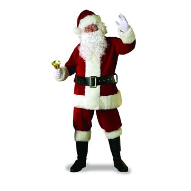 Imagem de Rubies Terno de Papai Noel adulto de luxo ultra veludo com luvas, Vermelho/branco., XXG