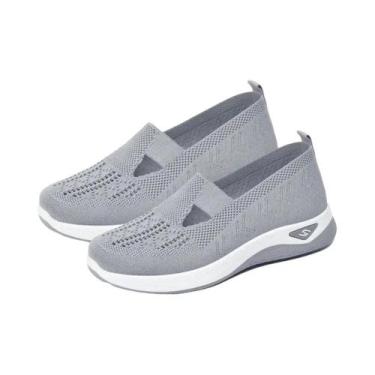 Imagem de Tênis Feminino Ortopédico Respirável Em Malha Antiderrapante Para Cami