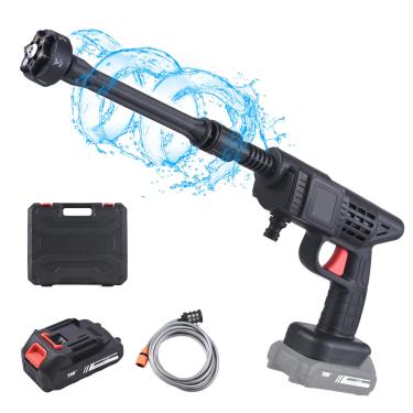 Imagem de Lavadora de Pressão Sem Fio Max 5221PSI 21V Portátil com Bateria Recarregável 10000mAh 380W Pulverizador Elétrico Água Alta Bico Pulverização 6-em-1 p