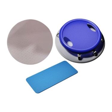 Imagem de KiBcsLic Disco de rolo abdominal com apoio para os joelhos, rolo abdominal de seis rodas antiderrapante para exercícios, roda muscular para treino, Azul