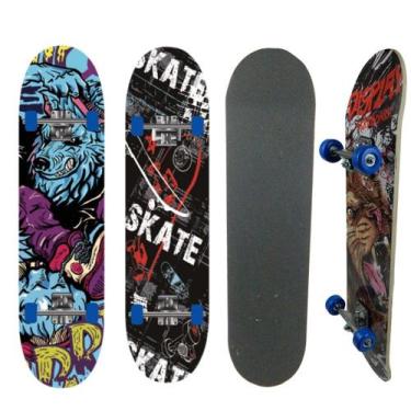 Imagem de Skate Semi-Profissional Completo C/ Lixa Super Resistente E Reforçado 