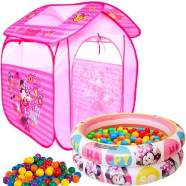 Imagem de Barraca Toca Com Bolinhas Infantil Casa Toquinha Criança Menina Minnie