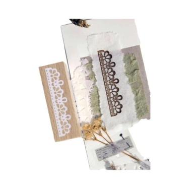 Imagem de Carimbo De Madeira Com Padrão De Renda Floral Para Scrapbooking, Álbum