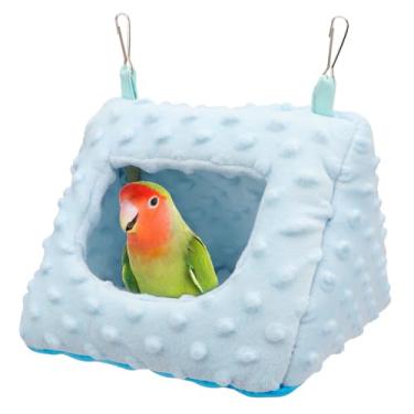 Imagem de Litewoo Cama de pássaro quente de inverno para pendurar cama de pássaro macia de pelúcia tenda cabana gaiola esconderijo dormindo casa de rede para papagaio periquito conure periquito