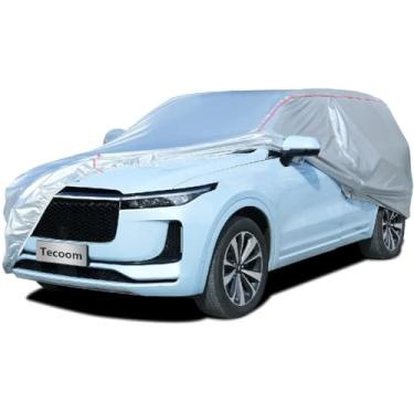 Imagem de Tecoom Capa rígida de carro para automóveis com design de zíper, impermeável, para todos os climas, à prova de raios UV, à prova de vento, para uso interno e externo, SUV de tamanho completo de 530 a