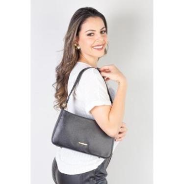 Imagem de Bolsa de ombro em couro liso baguete Liah-Feminino