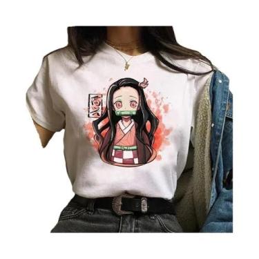 Imagem de Camiseta Feminina Demon Slayer Tanjirou Kamado Estampa Gráfica Anime J