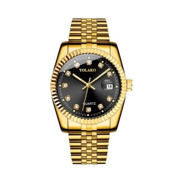 Imagem de Relógio De Quartzo Com Diamantes Dourados Para Mulheres, Conjunto De M