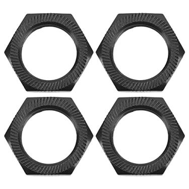 Imagem de 4 peças de porca sextavada para roda de 24 mm liga de alumínio de alta resistência 24 mm porca hexagonal para ARRMA 1/5 Outcast Kraton 8s acessórios de carro RC leves (preto)