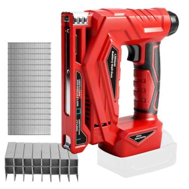 Imagem de Gpaentsn Brad Nailer Gun compatível com bateria Milwaukee (sem bateria), pistola de grampo de calibre 18 sem fio 2 em 1 alimentada por bateria com 1000 pregos