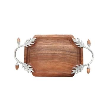 Imagem de Bandeja decorativa retrô de frutas quadrada de madeira maciça bandeja de armazenamento decorativa criativa estilo bandeja de armazenamento palete (A)