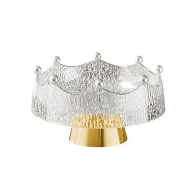 Imagem de KiBcsLic Fruteira com pedestal, bandeja de armazenamento, tigela decorativa com base estável, prato para doces, prato para frutas para cozinha, festas de, Branco E Dourado