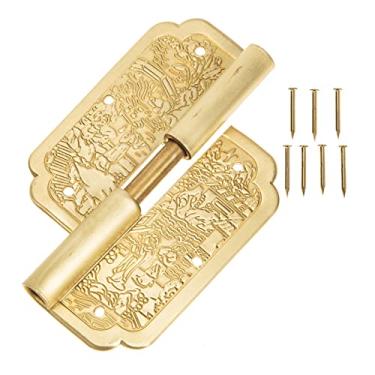 Imagem de Fivelas de dobradiças de caixa antiga: latão bronze retrô caixa de joias trava ferrolho armário caixa de madeira fivela com parafuso caixa vintage ferragens para trava de caixa DIY