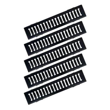 Imagem de Kit 5 Ralo Grelha Com Caixilho Aço Galvanizado Preto 10x50cm - Ouro Mi