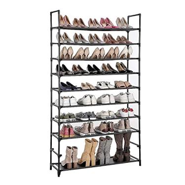 Imagem de Prateleira organizadora de sapatos de 10 níveis, prateleira organizadora de sapatos para economizar espaço, porta de entrada, suporte de armazenamento de sapatos para casa, dormitório, sapateira