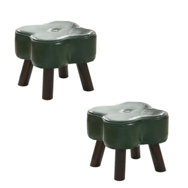 Imagem de Banco pequeno para sala de estar em casa, banco de troca de sapatos para entrada de porta, banco macio, 2 peças (verde tamanho único)