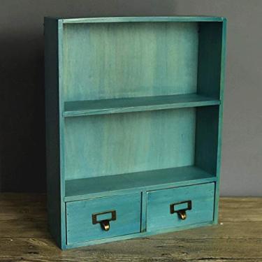 Imagem de Prateleira de parede rústica - madeira maciça, adequada para todos os tipos de cenários, sala de estar, quarto, cozinha, escritório (Cor: B)