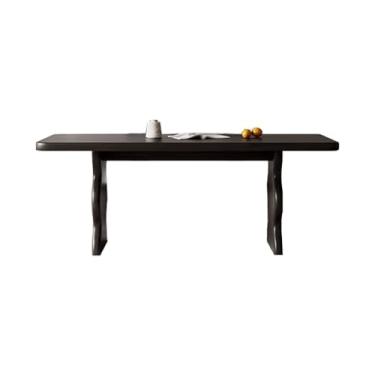 Imagem de Mesa de jantar retrô chinesa, mesa de jantar para pequenos apartamentos, mesa de jantar retangular simples de madeira maciça, mesa de cozinha moderna