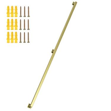 Imagem de DKXCOSQ Kit de corrimão de escada industrial dourado com suportes de ferro 2,6 pés/0,8 m