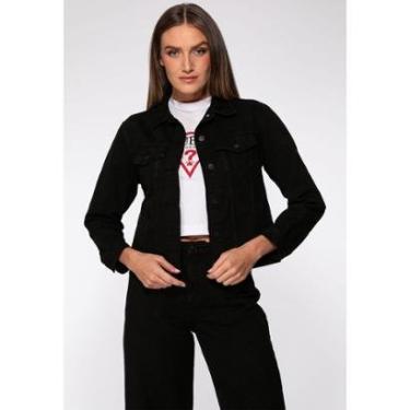 Imagem de Jaqueta Jeans Estonada Preto-Feminino
