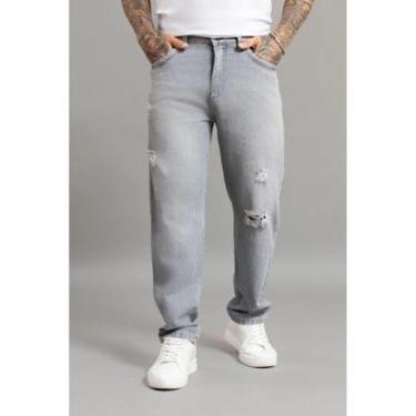 Imagem de Calça Jeans Reta Com Rasgos E Estilo Despojado Dialogo-Masculino