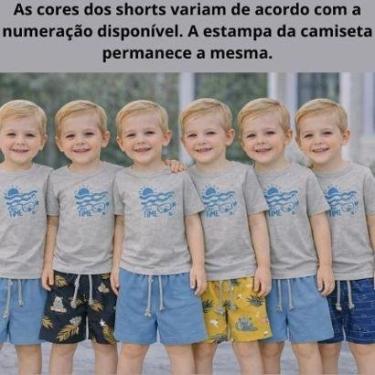 Imagem de Conjunto Infantil Menino Camiseta Fun Time e Shorts Texturizado Sem Bolsos 4YOU- Cativa-Masculino