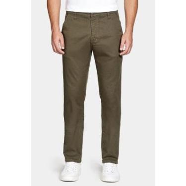 Imagem de Calça Aramis Chino Slim Maquinetada Verde Militar-Masculino