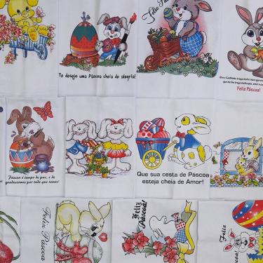 Imagem de Pano De Prato Lomaer Sacaria Pascoa 0,45 X 0,71Cm Branco 2un