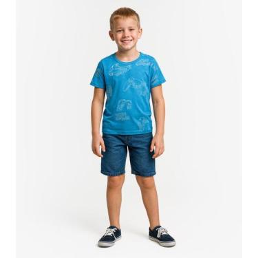 Imagem de Camiseta Infantil Masculina Infinita Cor Azul, 4, Azul
