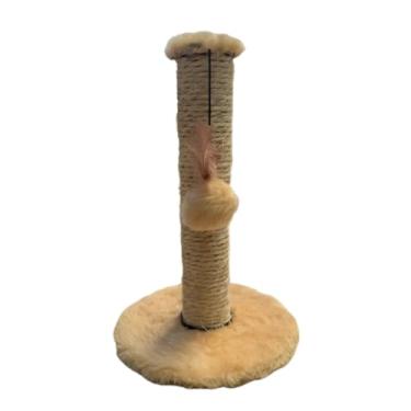 Imagem de Arranhador Para Gatos Poste Torre com Brinquedo Gato (Bege)