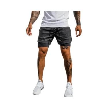 Imagem de Shorts Masculinos De Corrida E Treino 2 Em 1 Com Secagem Rápida E Resp