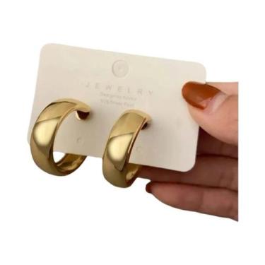 Imagem de Brincos De Argola Grandes Em Cor Prata Para Mulheres, Joias Geométrica