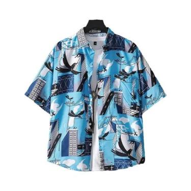 Imagem de Camisas Havaianas Masculinas De Verão Com Estampa 3D De Panda, Soltas,