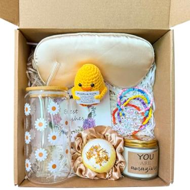 Imagem de Cestas de presente para meninas adolescentes, caixa de presente para meninas adolescentes, conjunto de presentes de aniversário para mulheres, irmã, melhor amiga, filha - bege