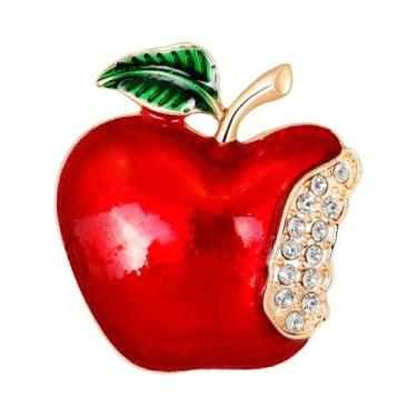 Imagem de Broche Feminino De Natal Com Strass, Design De Pinheiro, Maçã, Sino E 