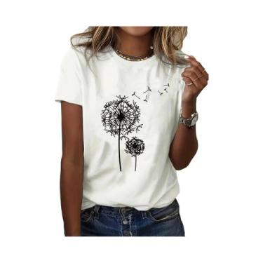 Imagem de Camiseta Gráfica Branca Feminina, Respirável, Casual, Essencial Para O