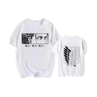 Imagem de Camiseta Masculina Attack on Titan Eren Yeager Shingeki No Kyojin Anim